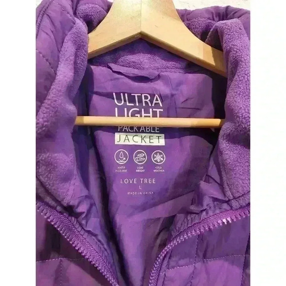 NWT Love Tree UltraLight Water Resistant Packable Quilted Puffer Jacket sz Large - Picture 2 of 3